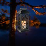 Solar Powered Lamp Retro Lantern Flame Warm White Candle Twinkle Light For Outdoor Waterproof Garden Hanging 1