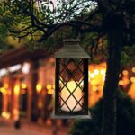 Solar Powered Lamp Retro Lantern Flame Warm White Candle Twinkle Light For Outdoor Waterproof Garden Hanging 2