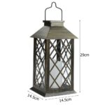 Solar Powered Lamp Retro Lantern Flame Warm White Candle Twinkle Light For Outdoor Waterproof Garden Hanging 5